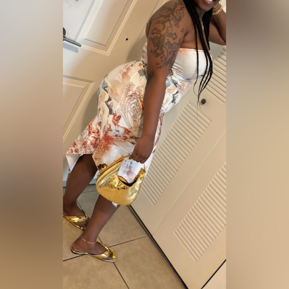 Graphic print tube dress